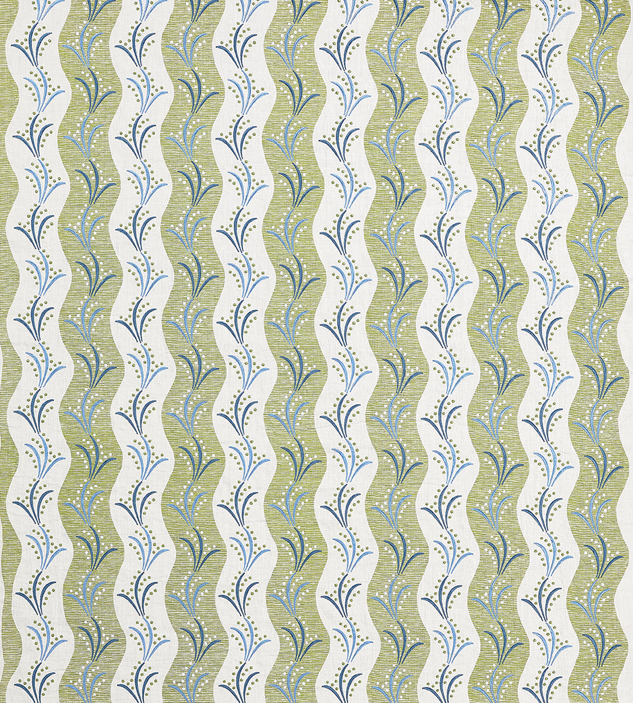 Nina Campbell | Sidney Stripe fabric - Green / Blue