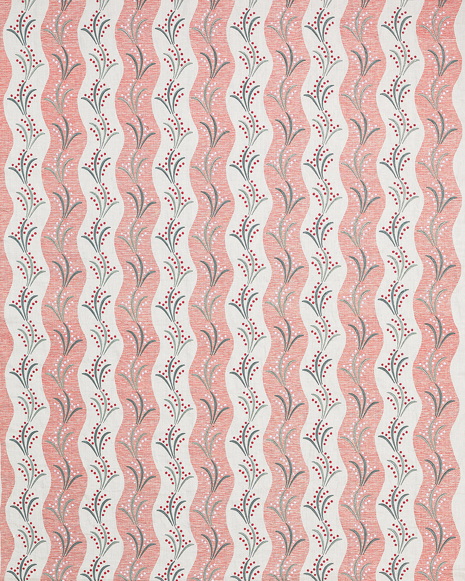 Nina Campbell | Sidney Stripe fabric - Coral / Teal / Pink