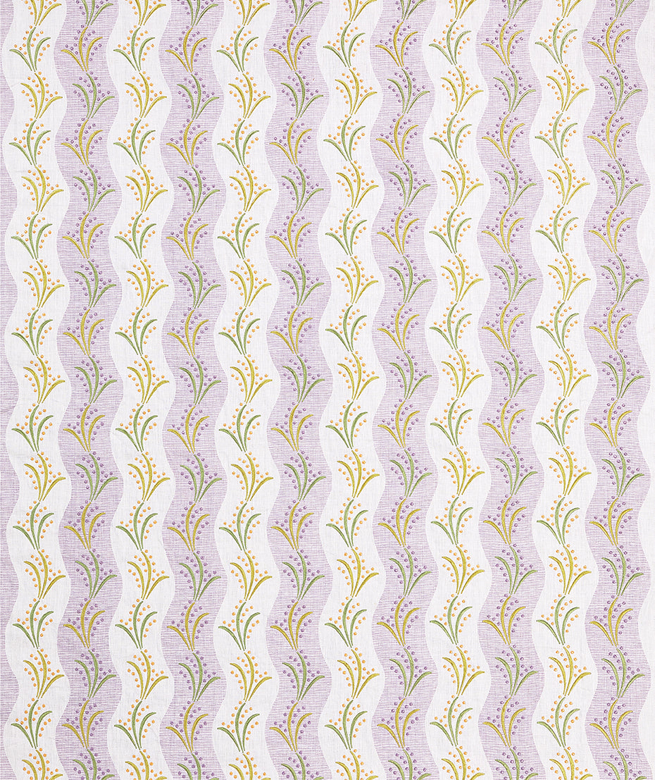 Nina Campbell | Sidney Stripe fabric - Lilac / Green / Yellow