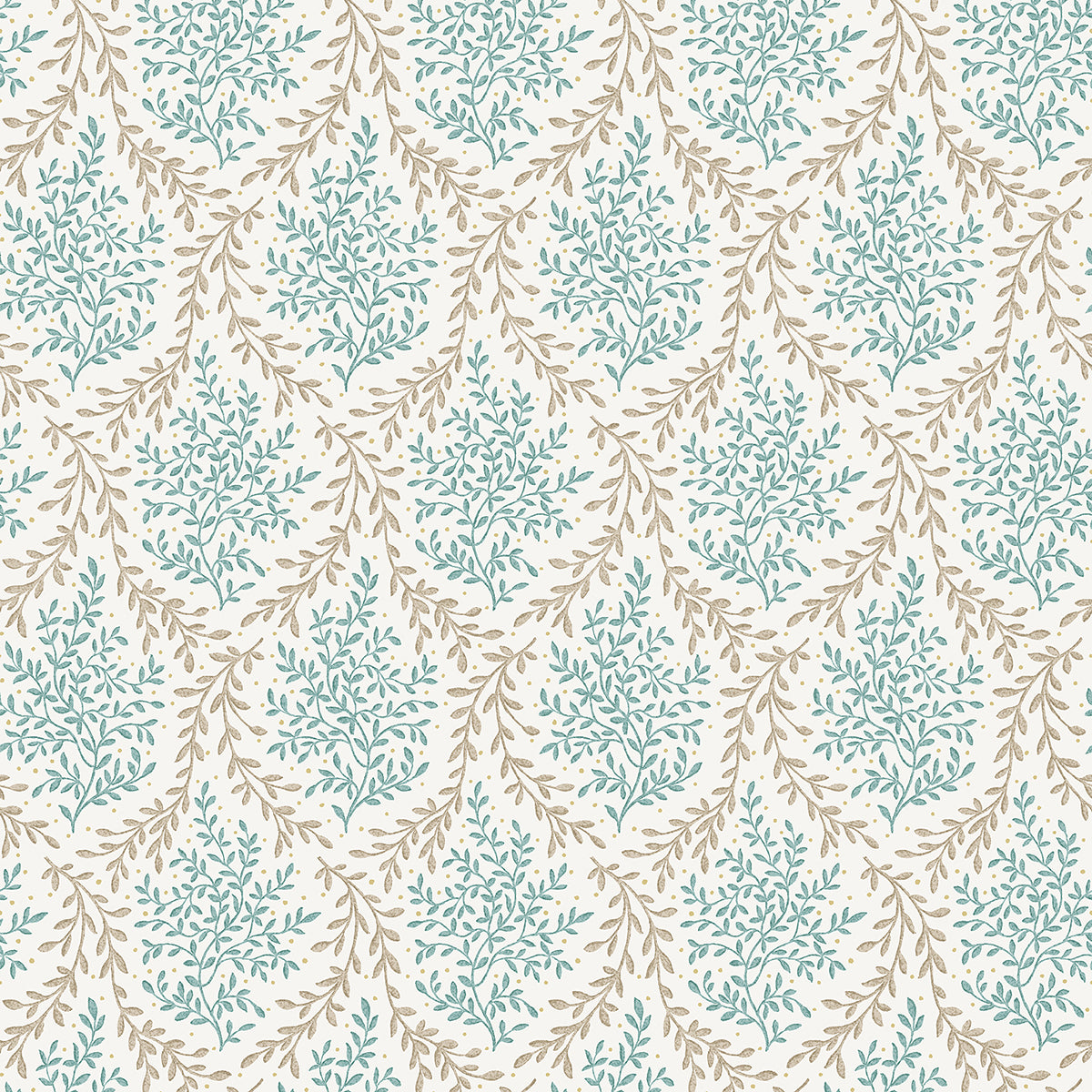 Nina Campbell | Bedgebury fabric - Aqua / Beige