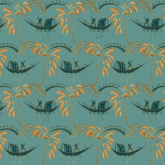 Nina Campbell | Peggy fabric - Teal