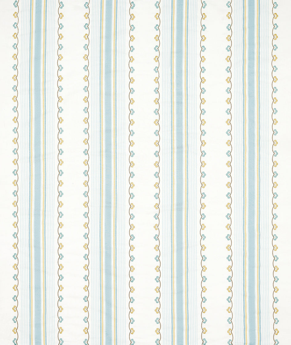 Nina Campbell | Mabel Stripe fabric - Aqua / Yellow