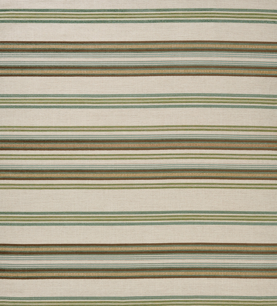 Nina Campbell | Farnaz Stripe fabric - Aqua / Green / Taupe