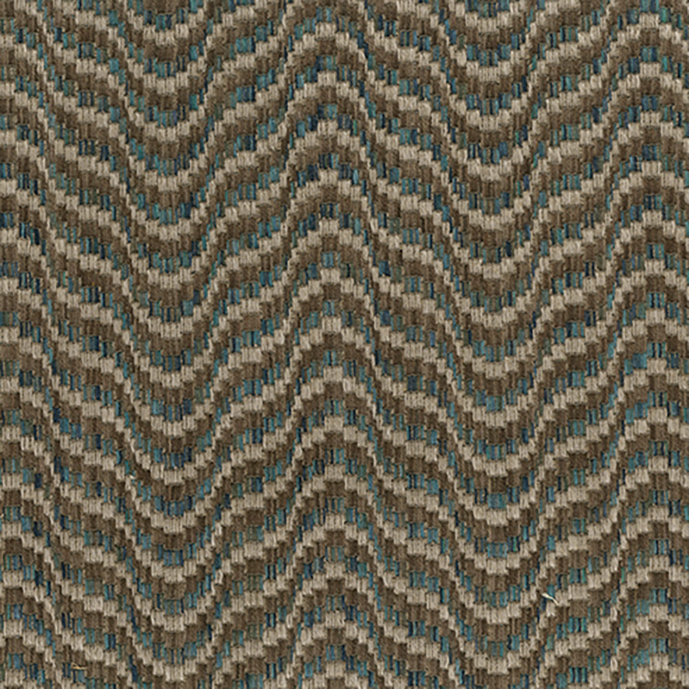 Nina Campbell | Ondoso fabric - Lagoon / Chocolate