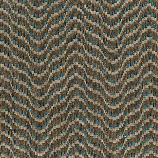 Nina Campbell | Ondoso fabric - Lagoon / Chocolate