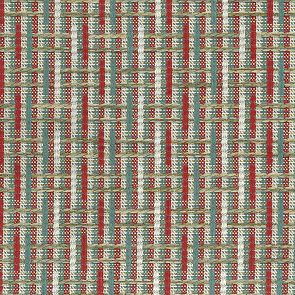 Nina Campbell | Altana fabric - Red / Aqua