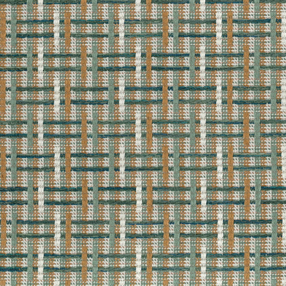 Nina Campbell | Altana fabric - Teal / Cinnamon