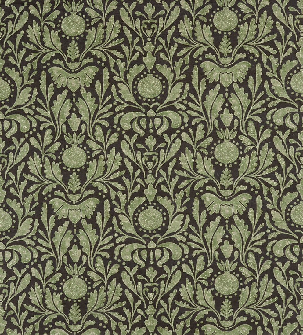 Nina Campbell | Castellane fabric - Green / Chocolate