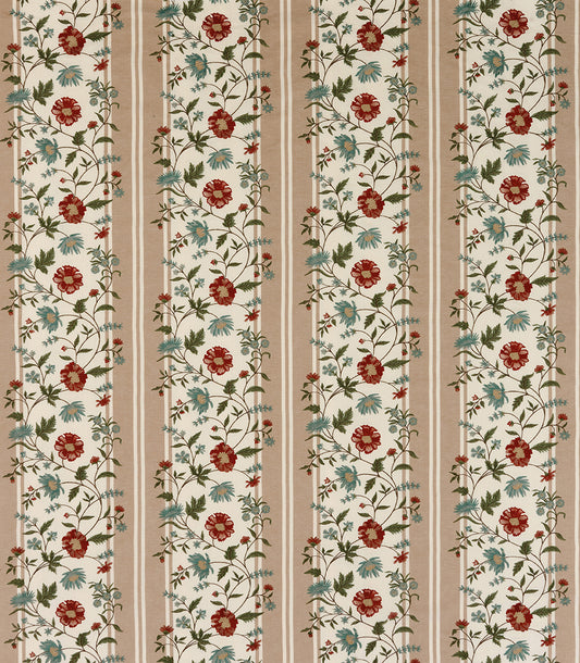 Nina Campbell | Colmar fabric - Beige / Russet / Teal