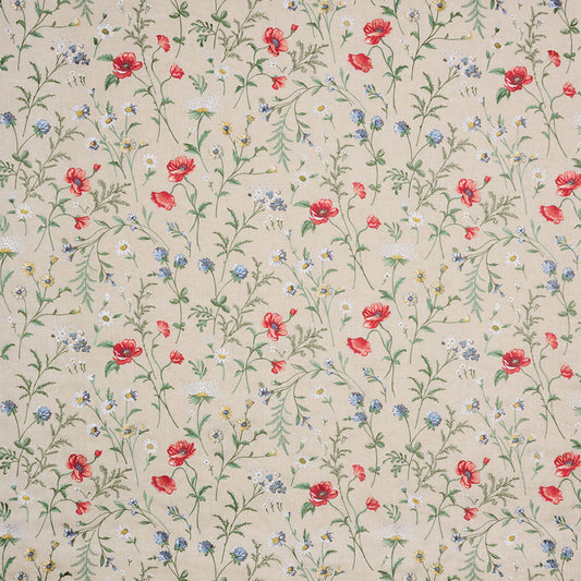 Nina Campbell | Snowshill Meadow fabric - Poppy /Blue /Green