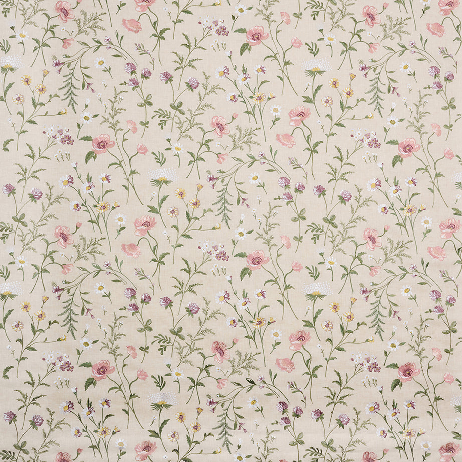 Nina Campbell | Snowshill Meadow fabric - Blush /Lilac / Green