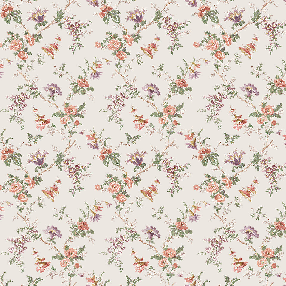 Nina Campbell | Boscobel fabric - Coral / Green