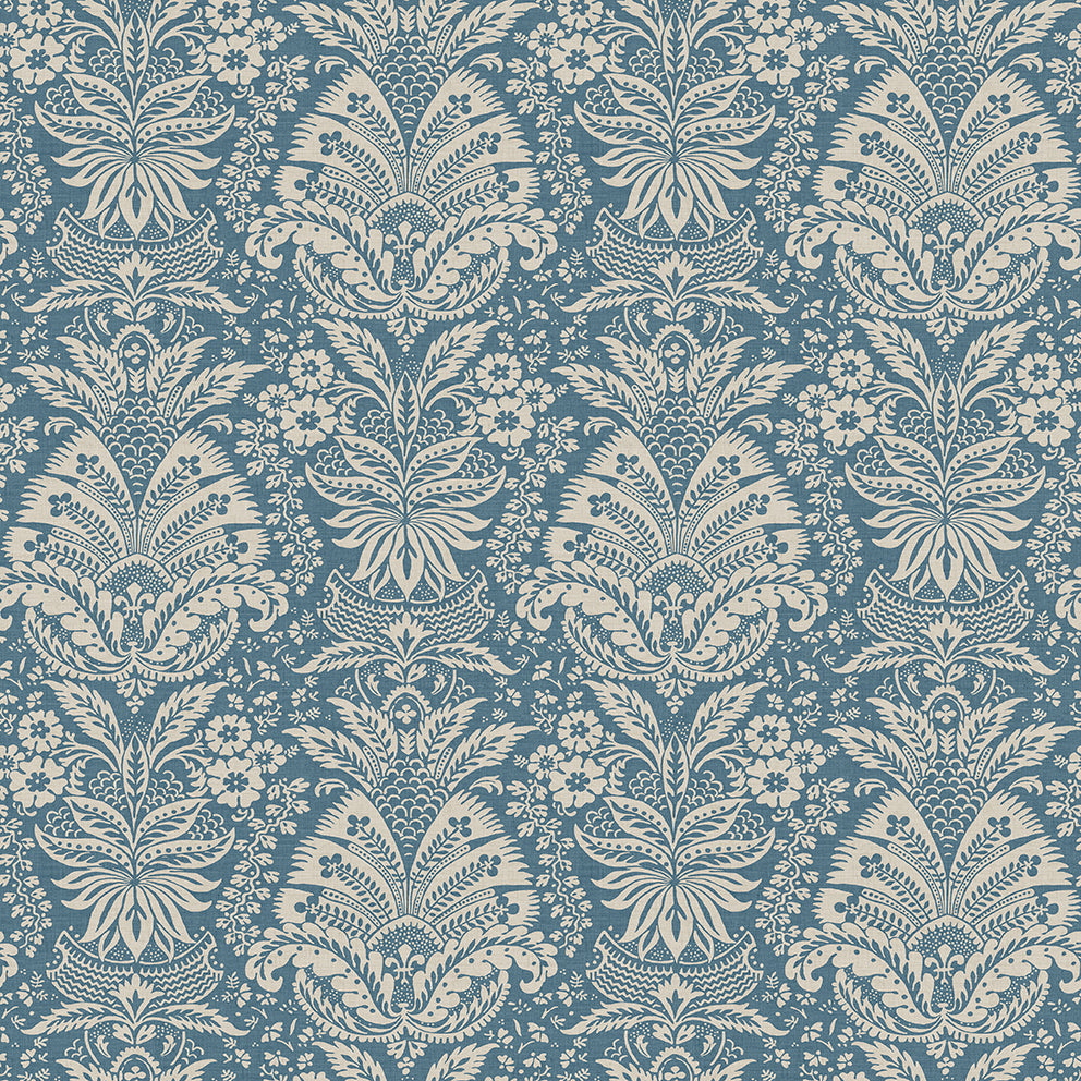 Nina Campbell | Bourton Damask fabric - Blue