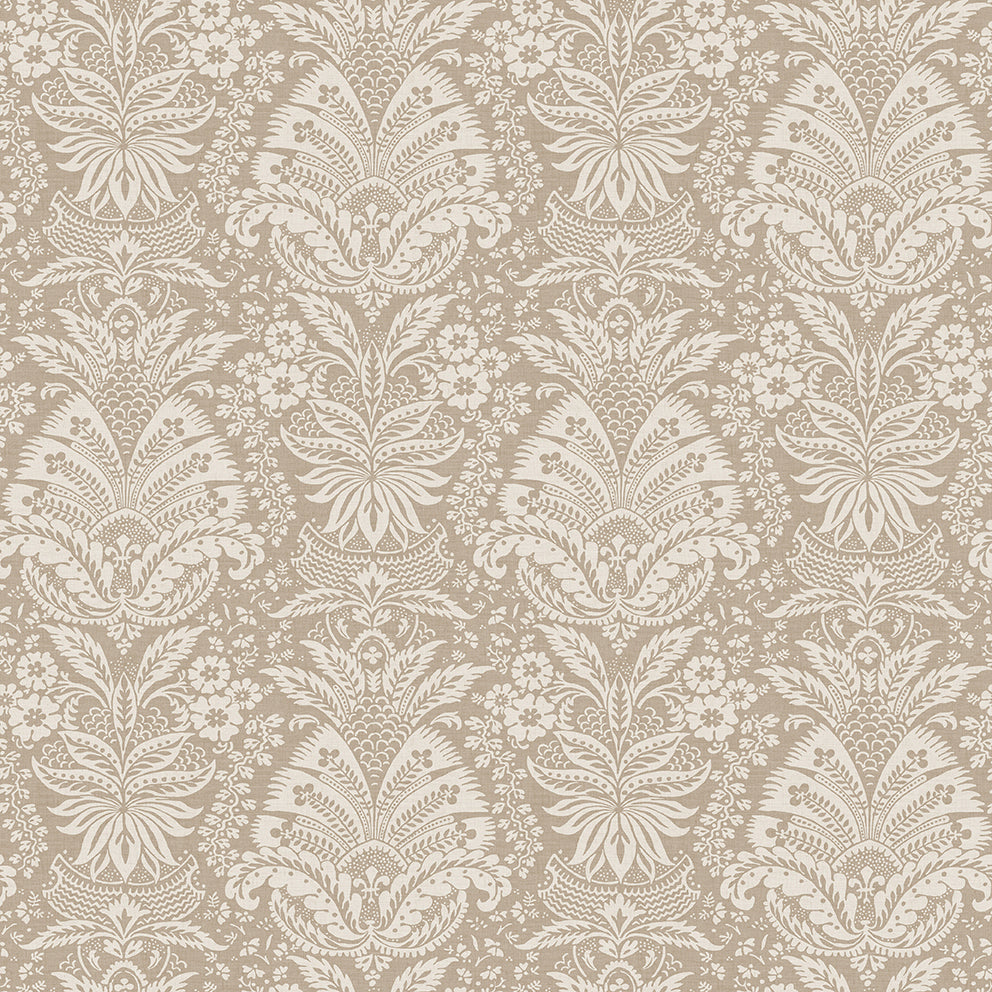 Nina Campbell | Bourton Damask fabric - Linen