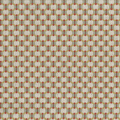 Nina Campbell | Loveden fabric - Ochre / Coral