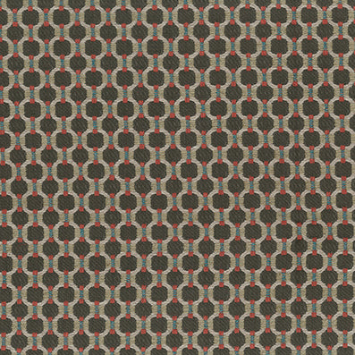 Nina Campbell | Loveden fabric - Chocolate / Coral