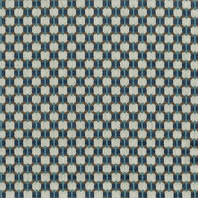 Nina Campbell | Loveden fabric - Blue / Chocolate