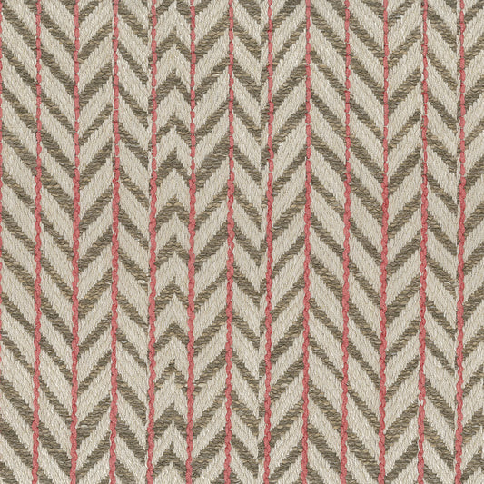 Nina Campbell | Fairford fabric - Taupe / Coral