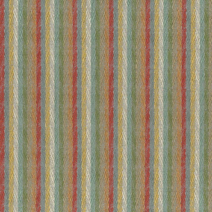 Nina Campbell | Popham fabric - Coral / Duck Egg / Yellow