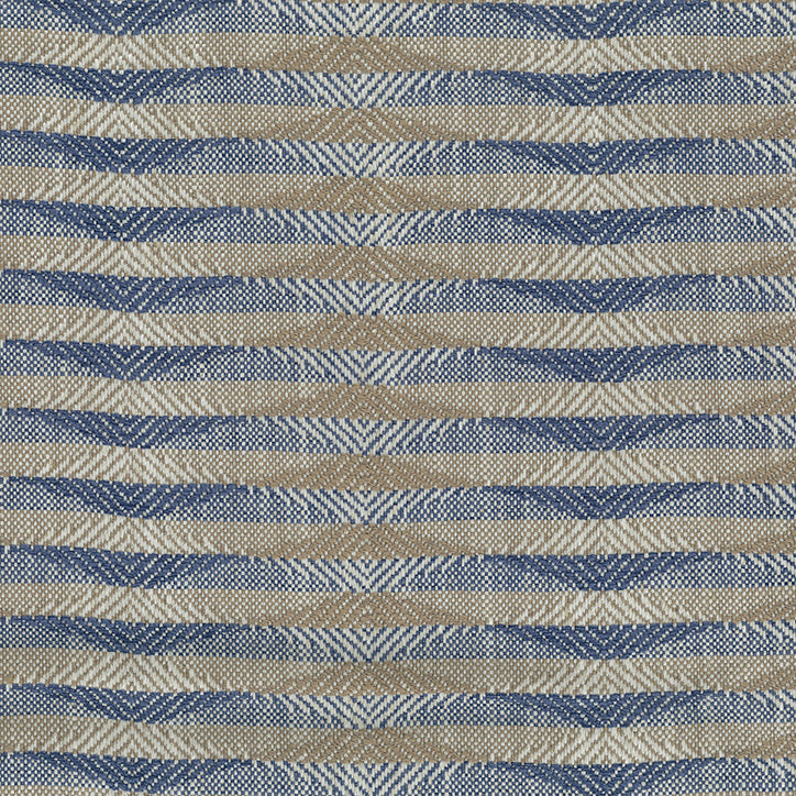 Nina Campbell | Kingham fabric - Blue / Taupe