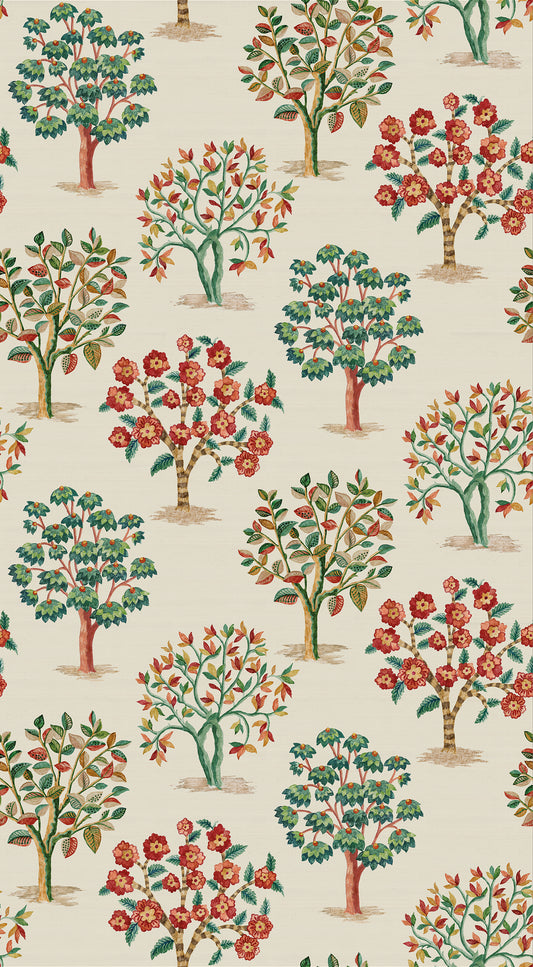 Nina Campbell | Fener Grove wallcovering - Coral / Teal