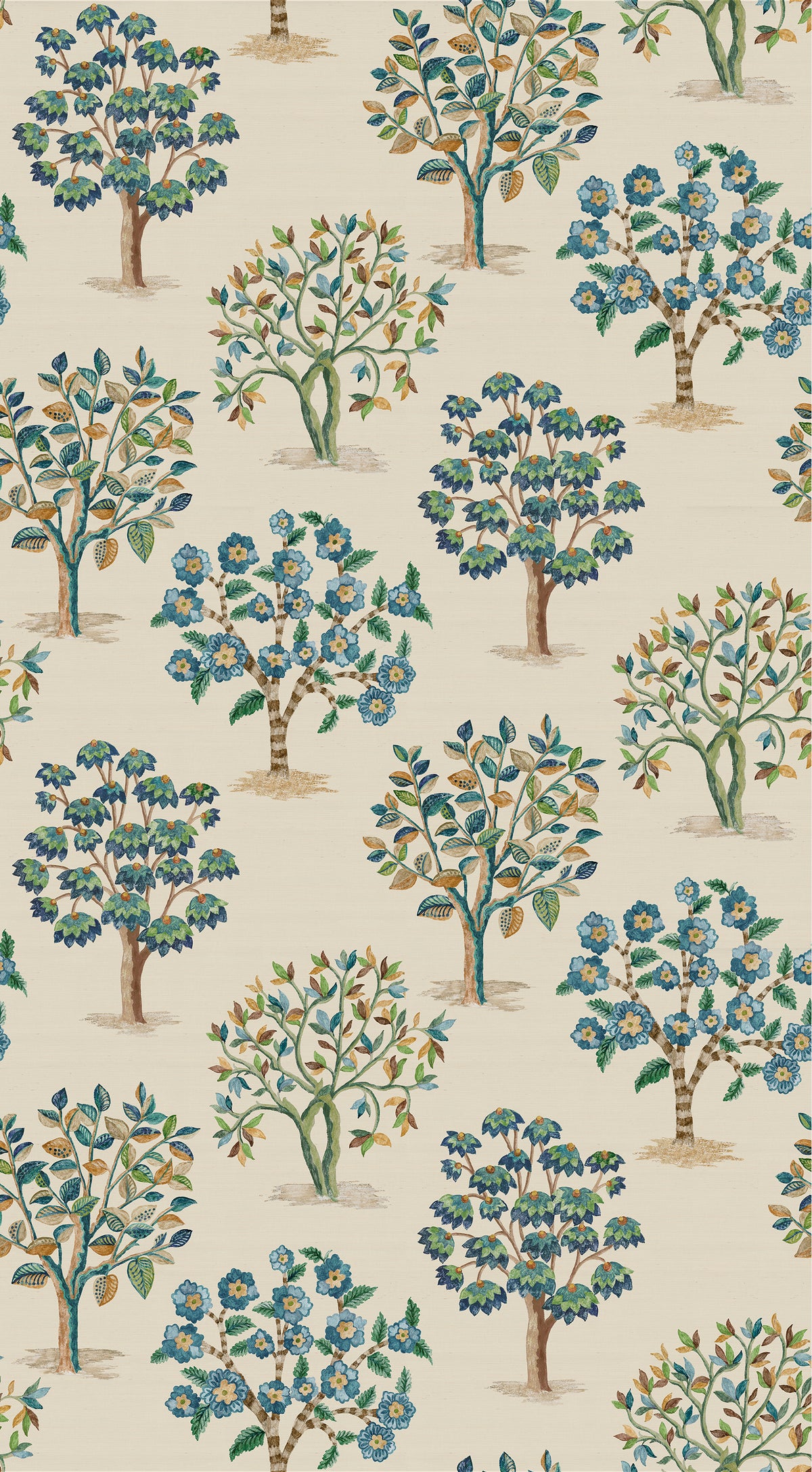 Nina Campbell | Fener Grove wallcovering - Blue / Green