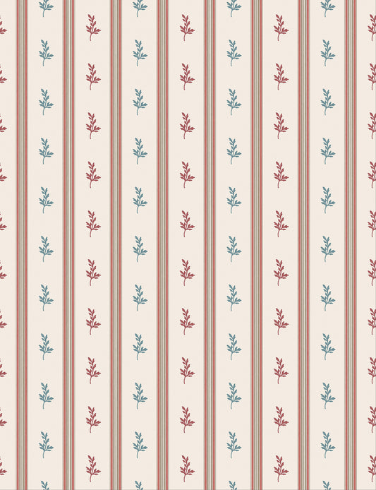 Nina Campbell | Anduze wallcovering - Red / Teal