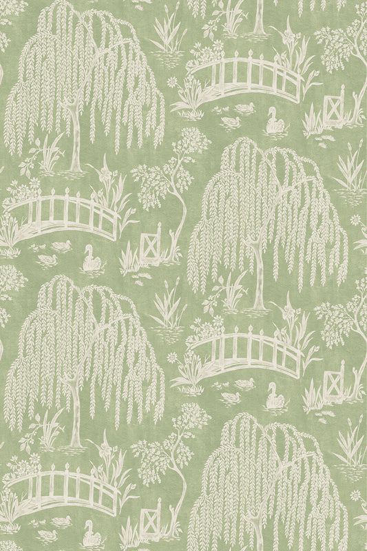 Nina Campbell | Les Saules wallcovering - Green