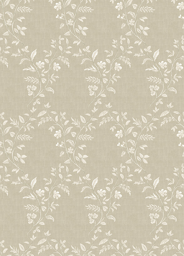 Nina Campbell | Hollingbourne Trellis wallcovering - Linen