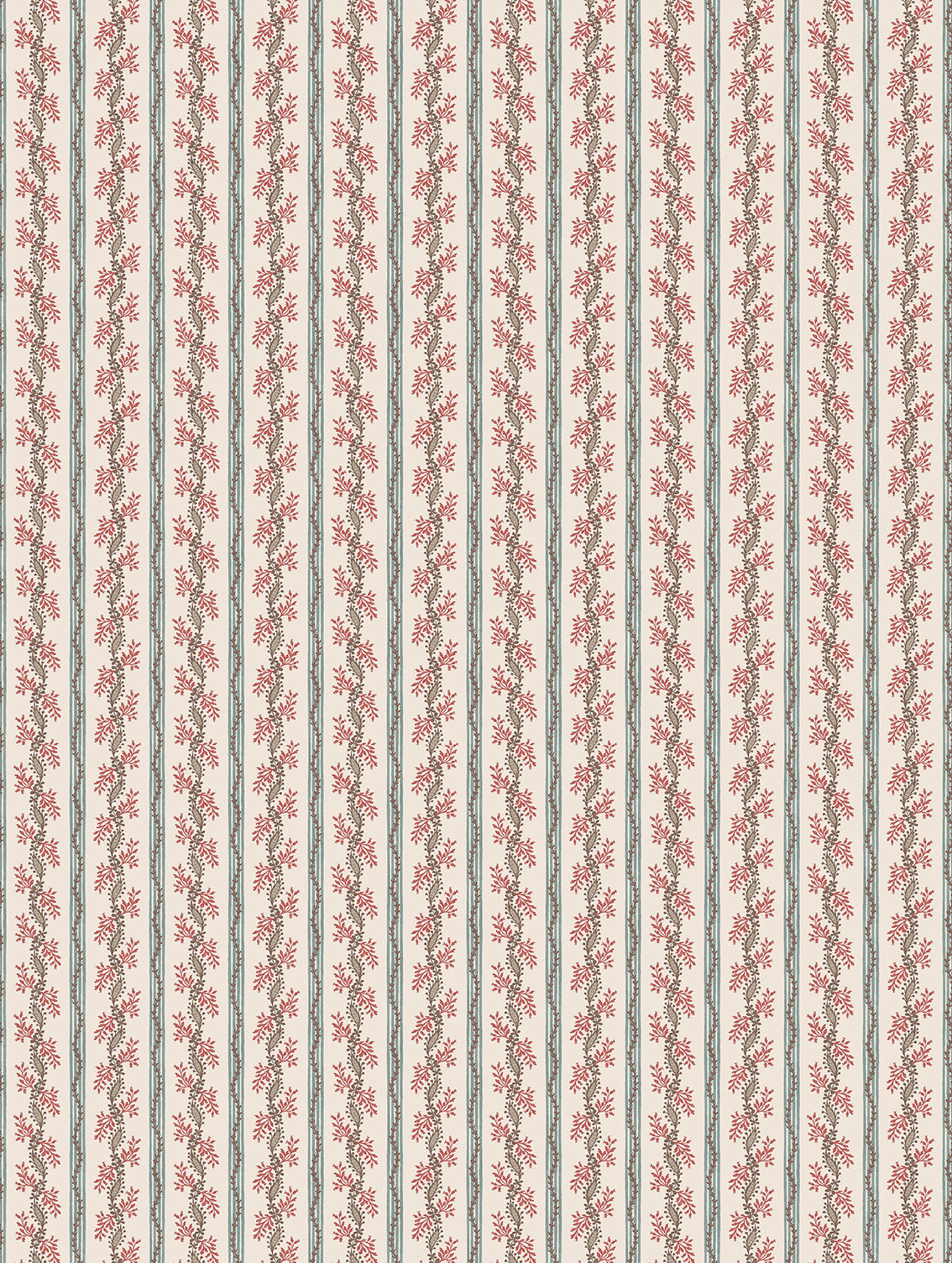 Nina Campbell | Odile Wallpaper wallcovering - Duck Egg / Red