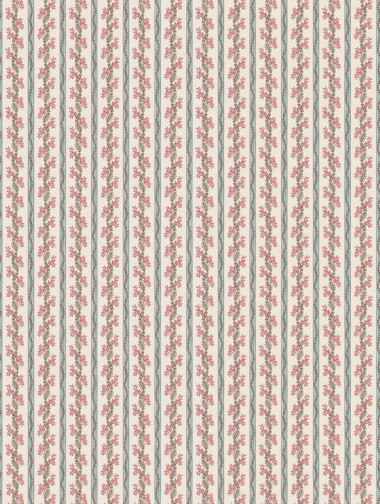 Nina Campbell | Odile Wallpaper wallcovering - Duck Egg / Red