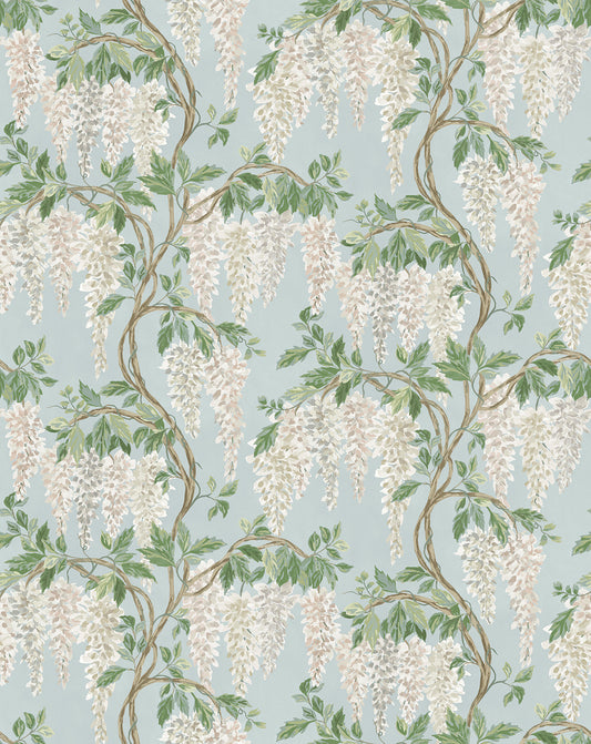Nina Campbell | Wisteria Walk Wallpaper wallcovering - Aqua / Green