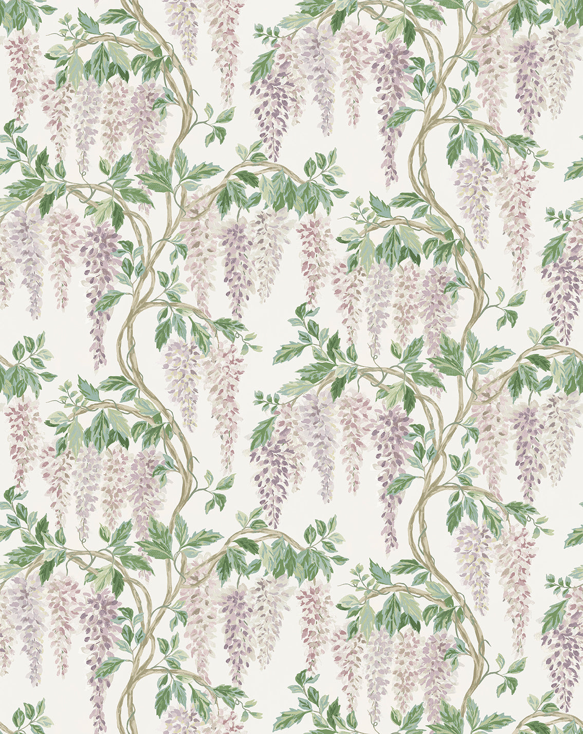 Nina Campbell | Wisteria Walk Wallpaper wallcovering - Lilac / Green