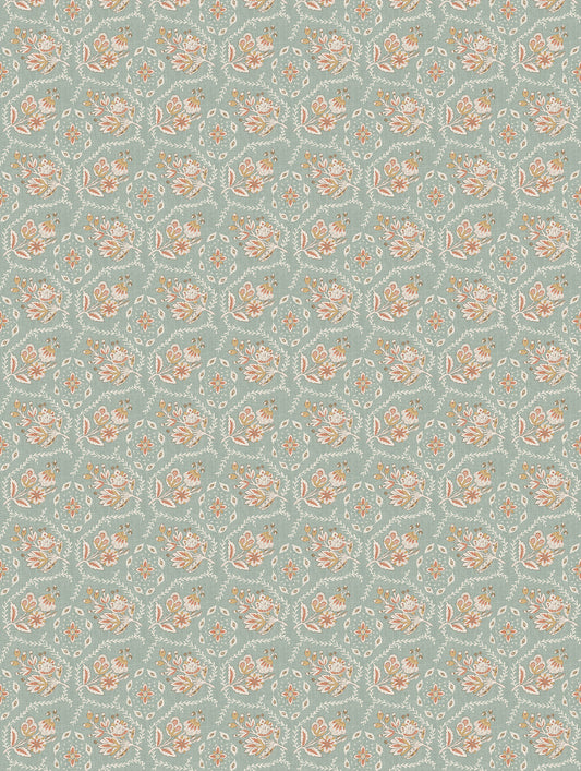 Nina Campbell | Pagelle Wallpaper wallcovering - Aqua