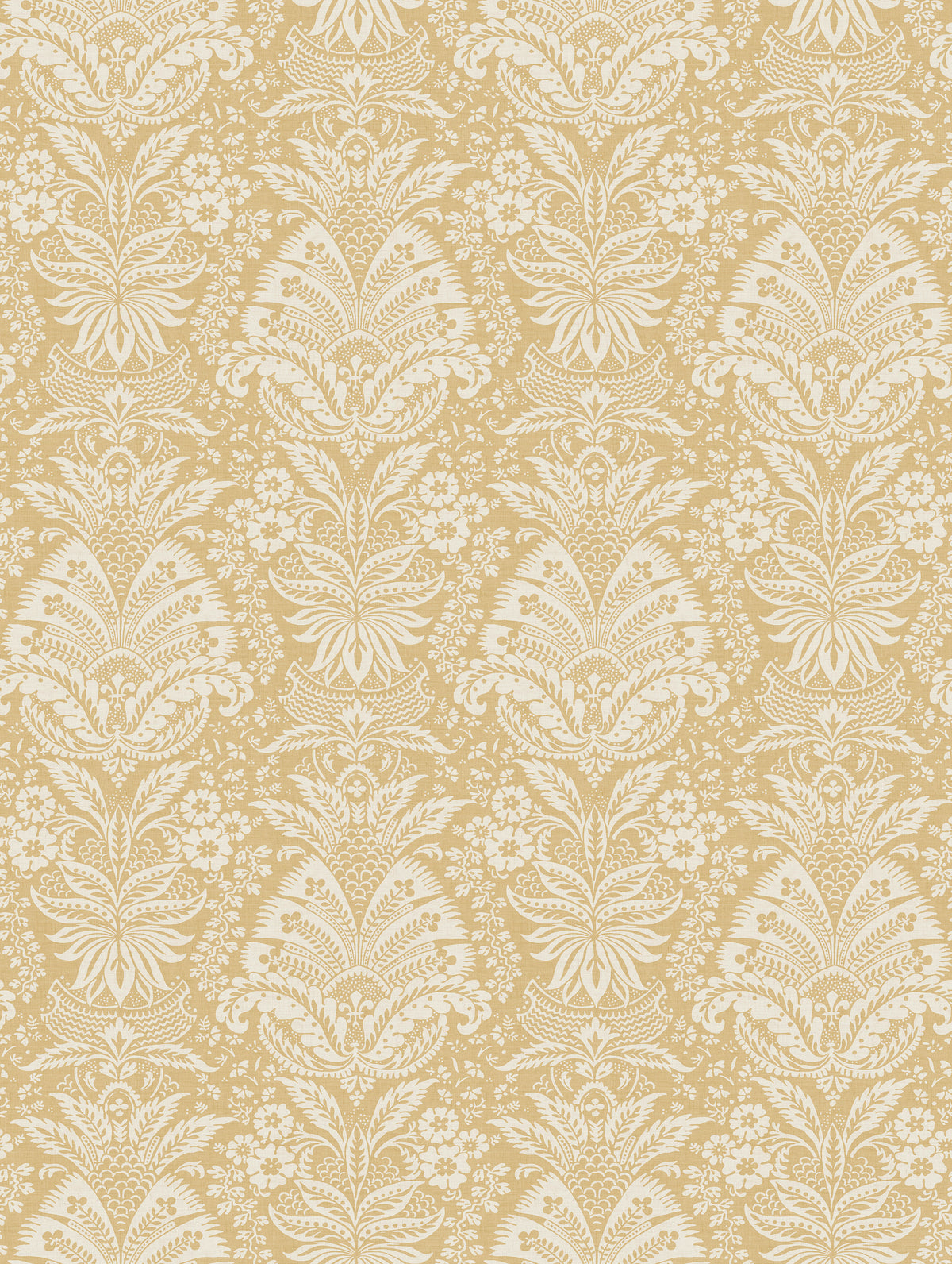 Nina Campbell | Bourton Damask Wallpaper wallcovering - Yellow