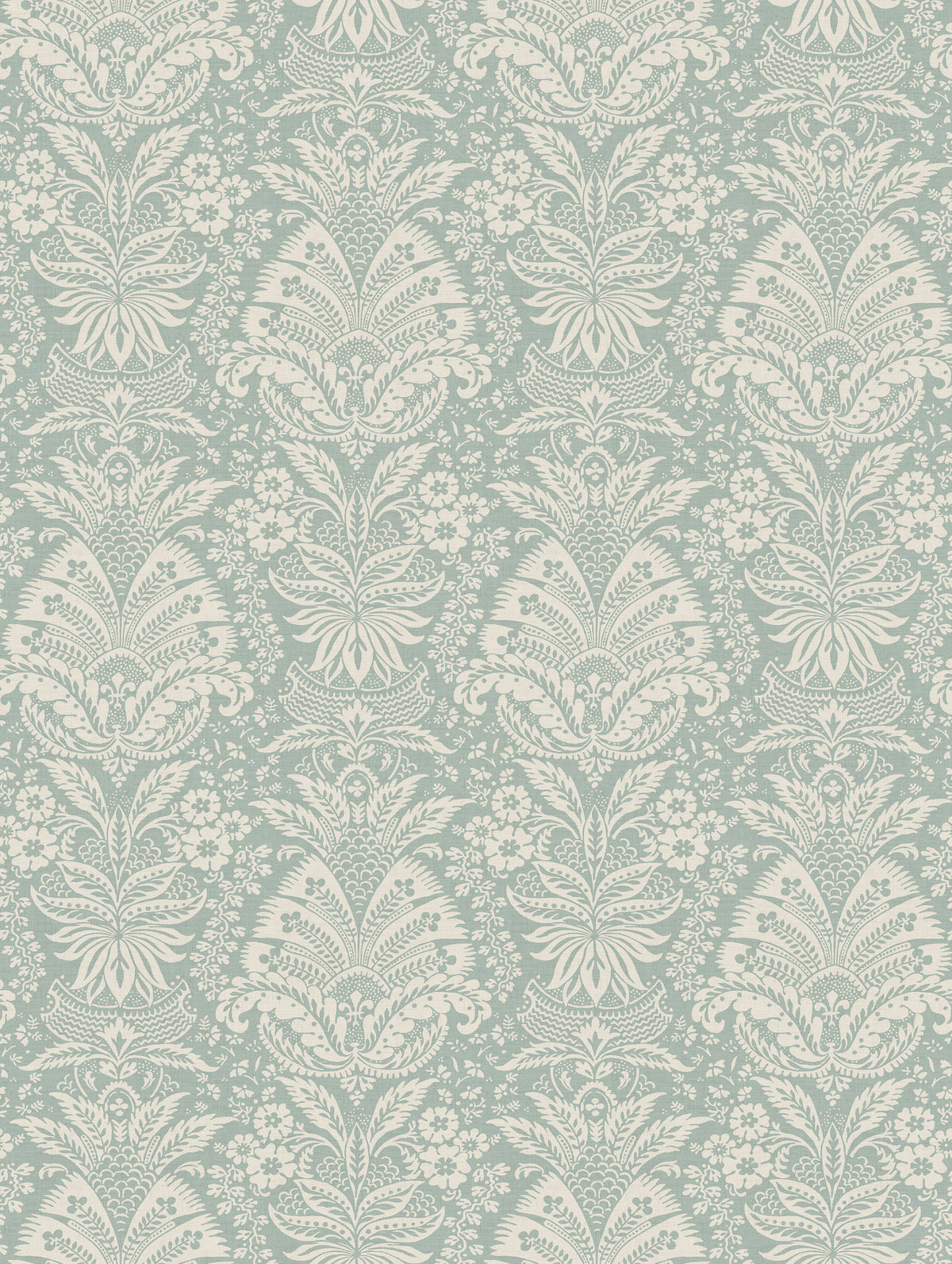 Nina Campbell | Bourton Damask Wallpaper wallcovering - Aqua