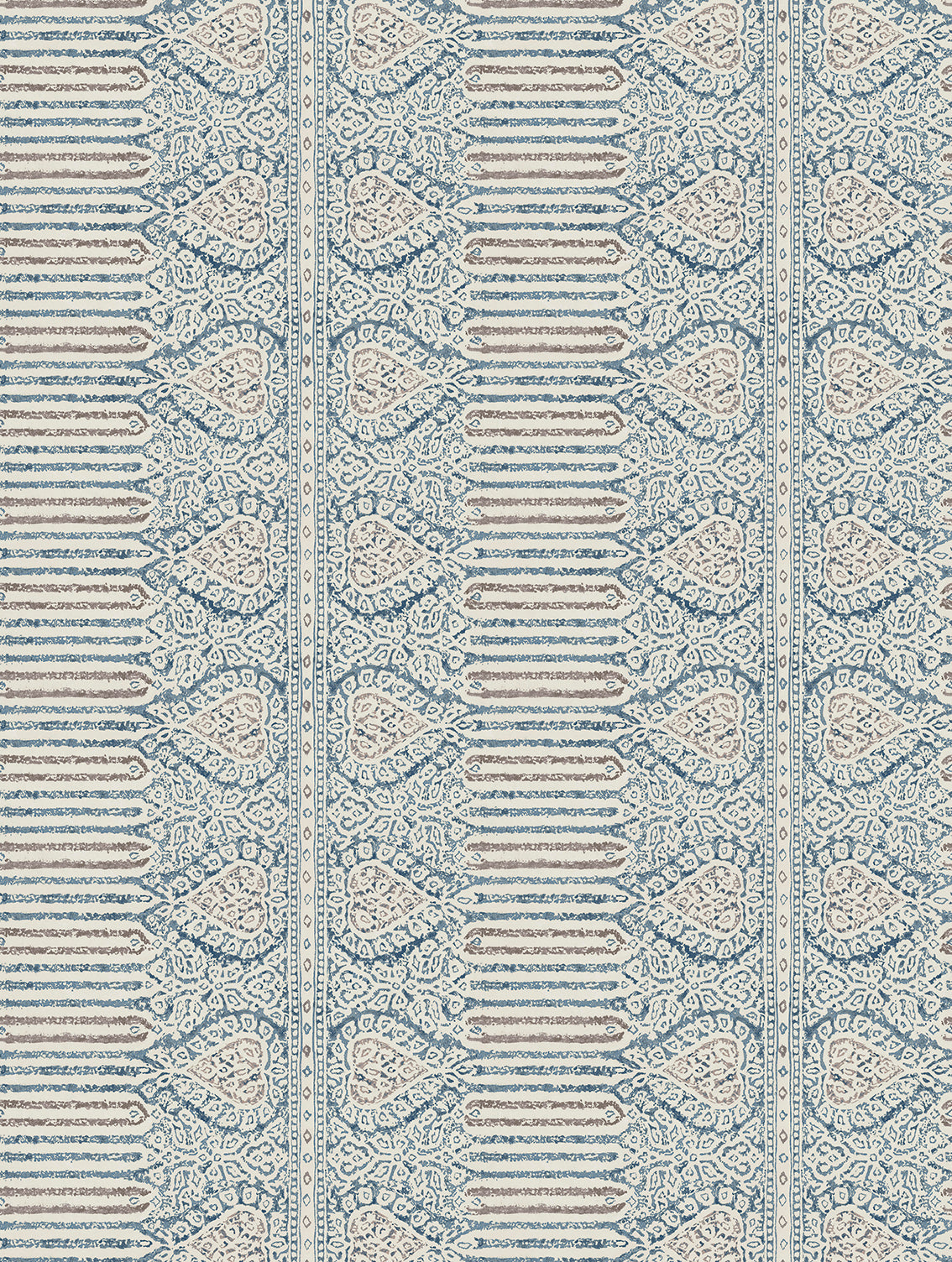 Nina Campbell | Nicolet Wallpaper wallcovering - Blue / Taupe