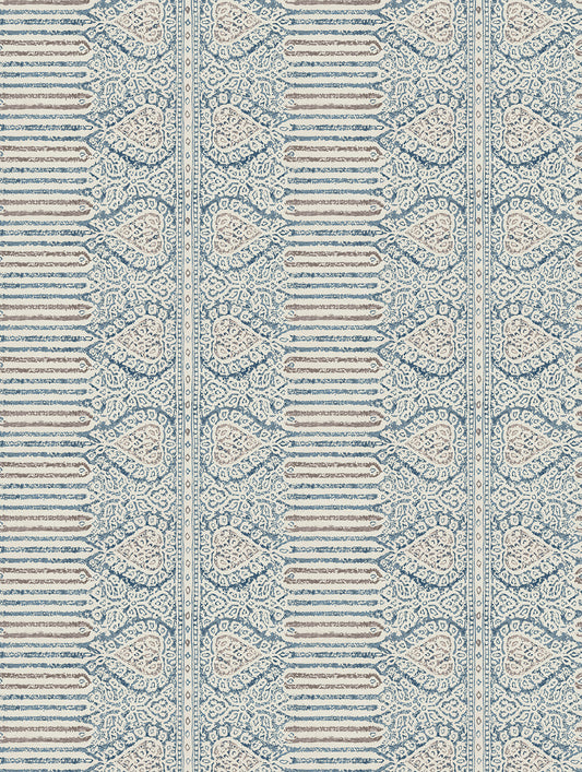 Nina Campbell | Nicolet Wallpaper wallcovering - Blue / Taupe