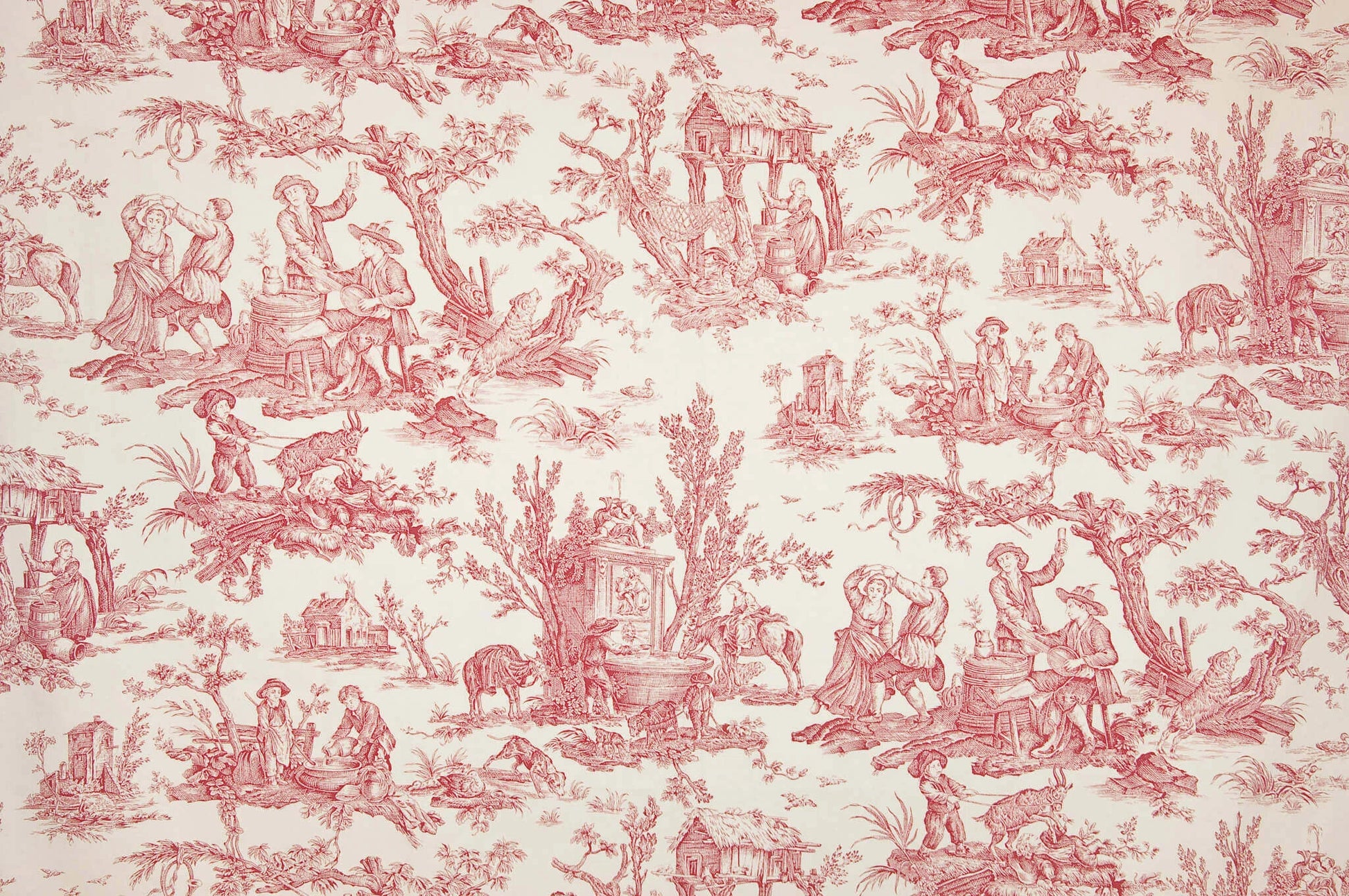 Pierre Frey Satin Coutances Positif - Rouge