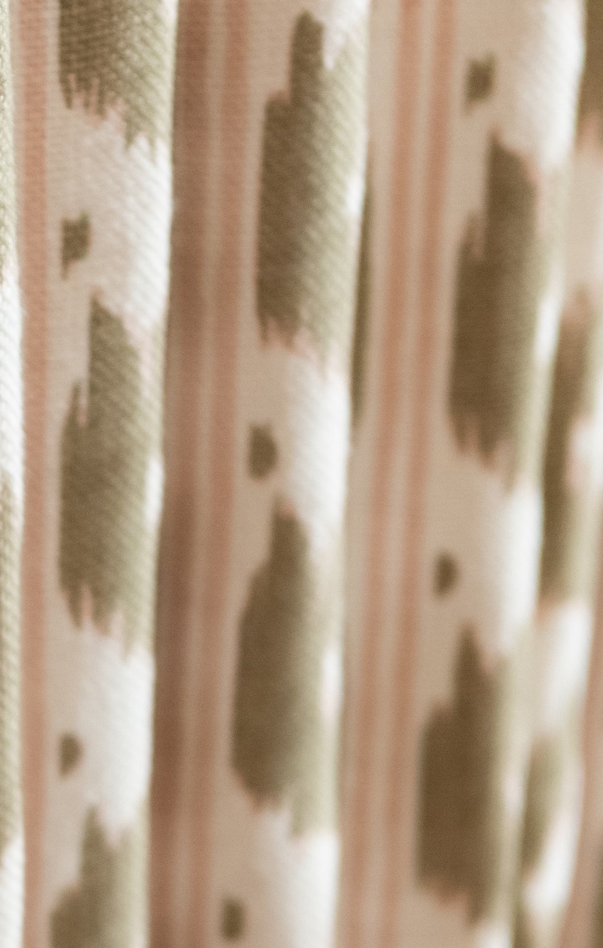 Close-up of Thorp Palma Small on George Off White linen, Greentea 325 and Tarama 219, cropped from the Covent Garden project photograph.