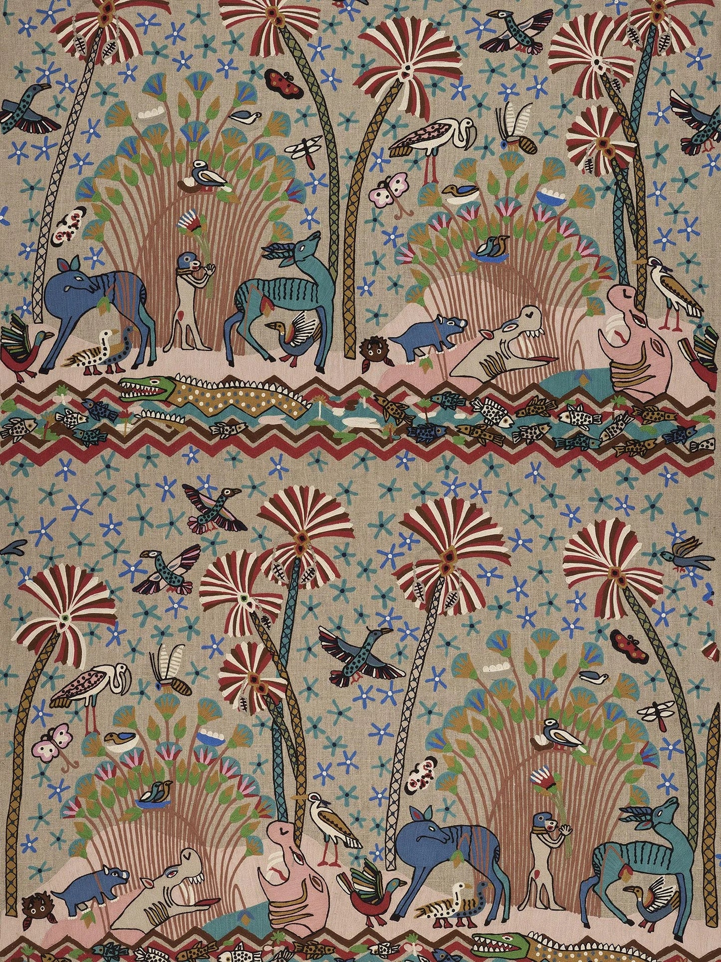 Pierre Frey Faune Et Flore - Lin