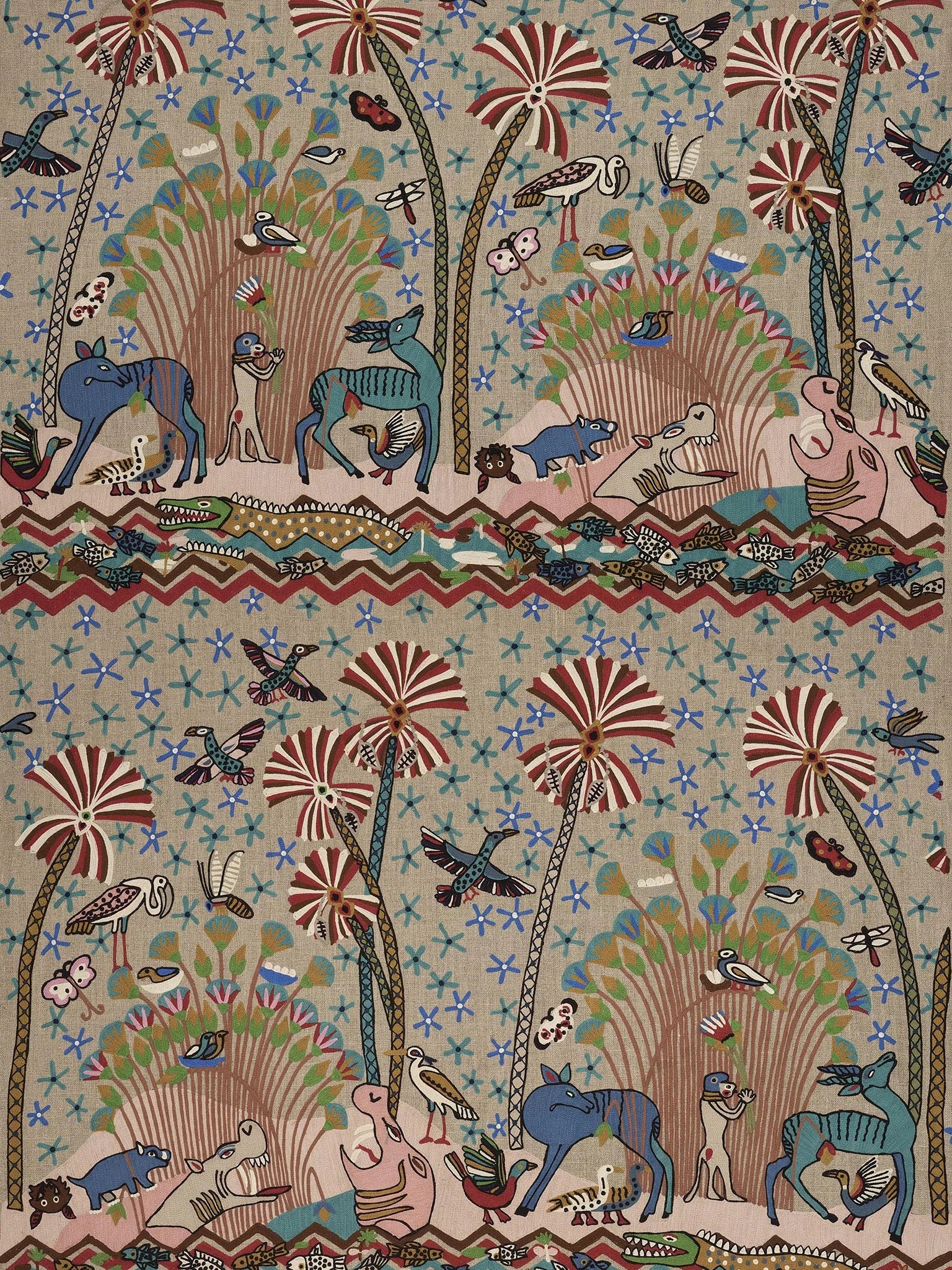 Pierre Frey Faune Et Flore - Lin