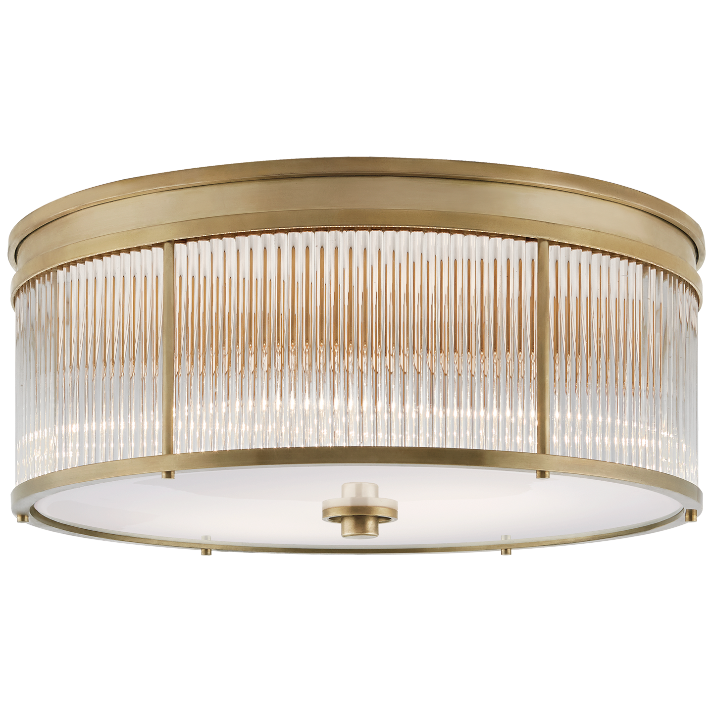 Allen Large Round Flush Mount in Natural Brass