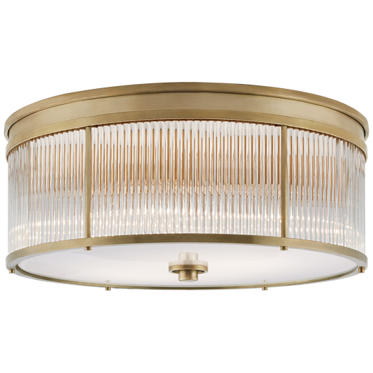 Allen Large Round Flush Mount in Natural Brass