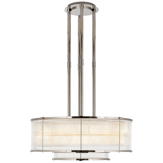 Allen Large Tiered Chandelier in Polished Nickel