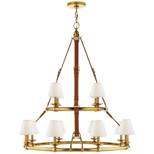 Westbury Double Tier Chandelier - Natural Brass