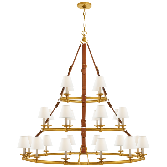 Westbury Triple Tier Chandelier - Natural Brass