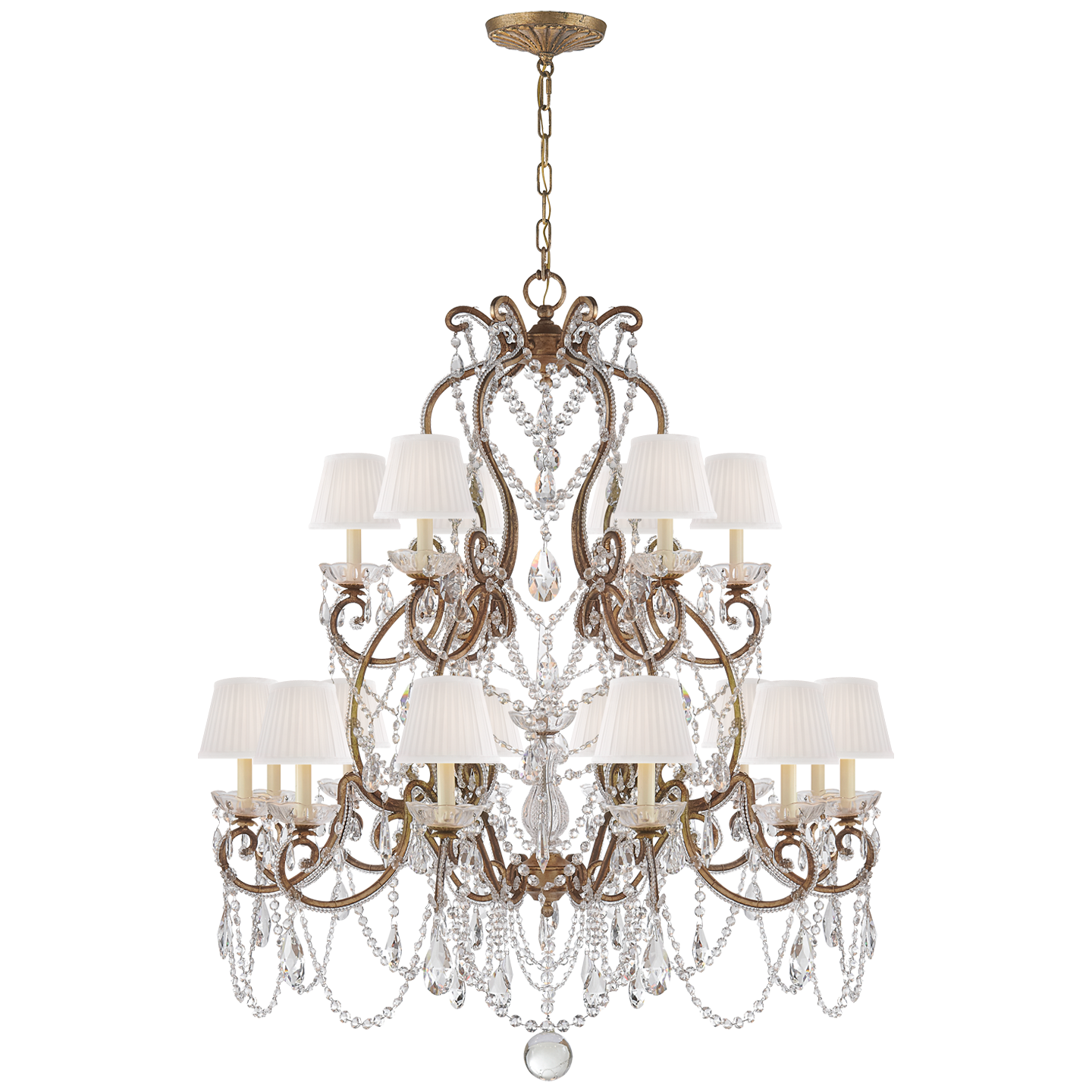 Adrianna Medium Chandelier in Gilded Iron