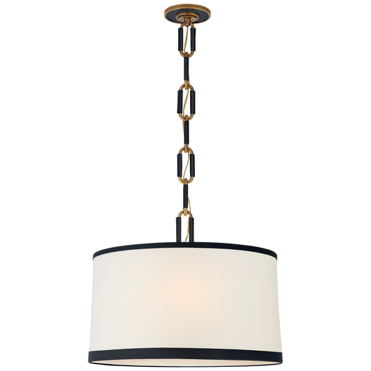 Cody Medium Hanging Shade - Natural Brass with Navy Leather
