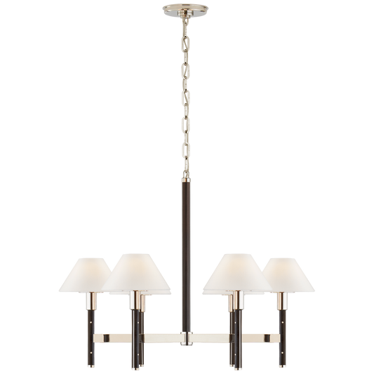 Radford Medium Chandelier - Polished Nickel and Black Ebony